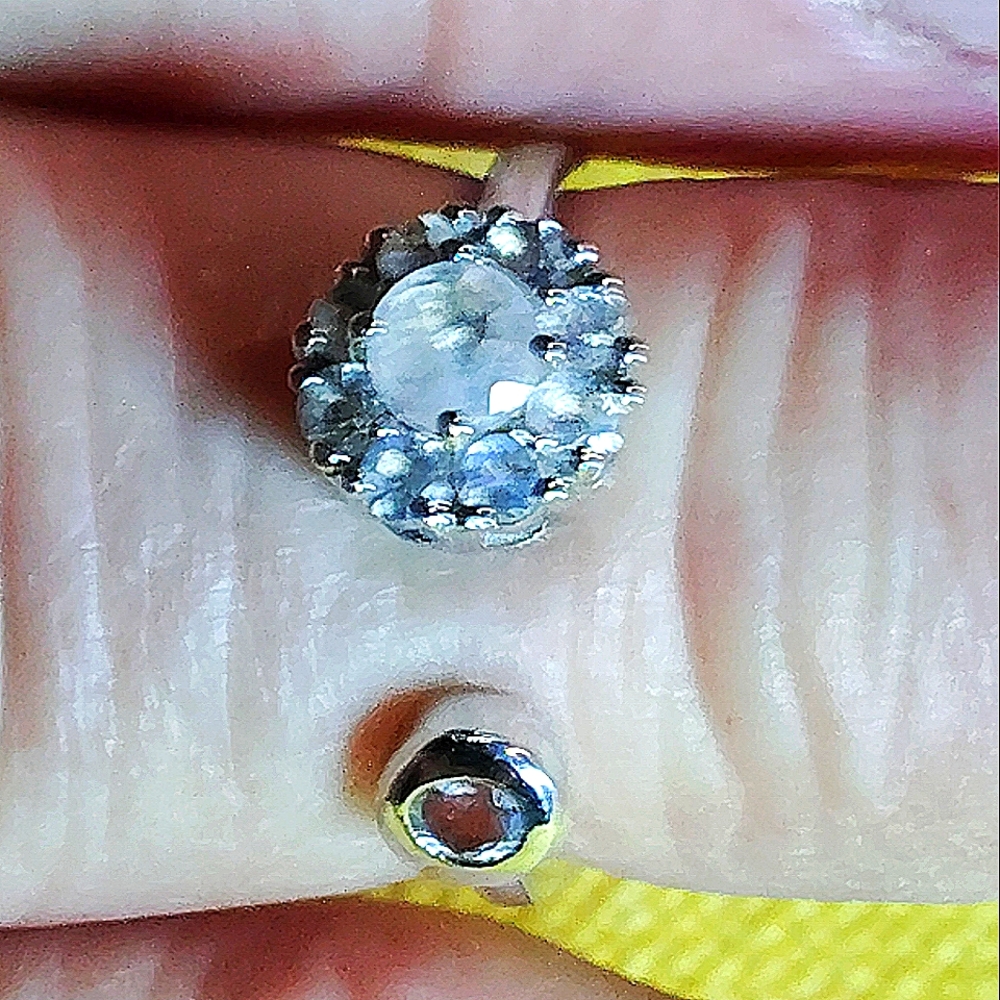NWT-UNIQUE, RAINBOW MOONSTONE, STERLING RING. SIZE 5-9 ADJ. UNISEX